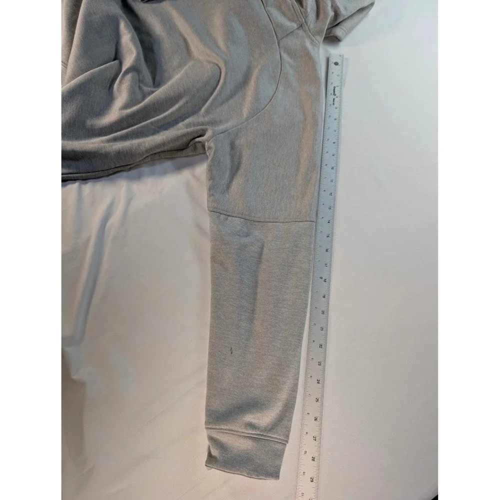Adidas Mens Heather Grey Performance Logo Graphic Pullover Hoodie Sweatshirt